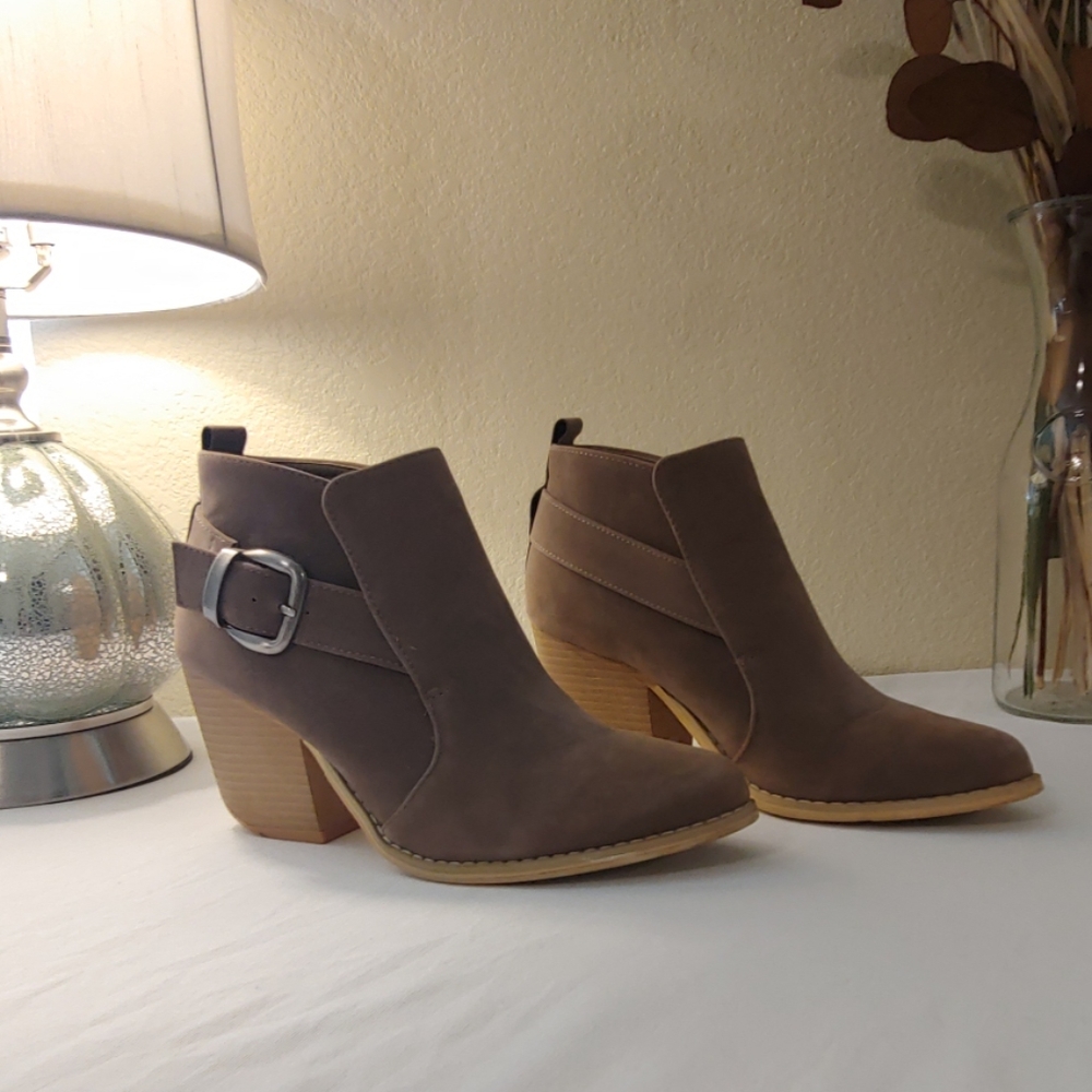 Vegan leather ankle boots